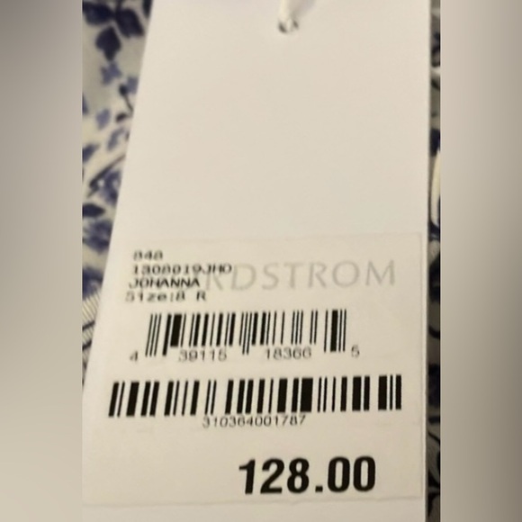 Reformation Johanna button front floral mini dress in purple on white Size 8 NWT - Picture 12 of 12